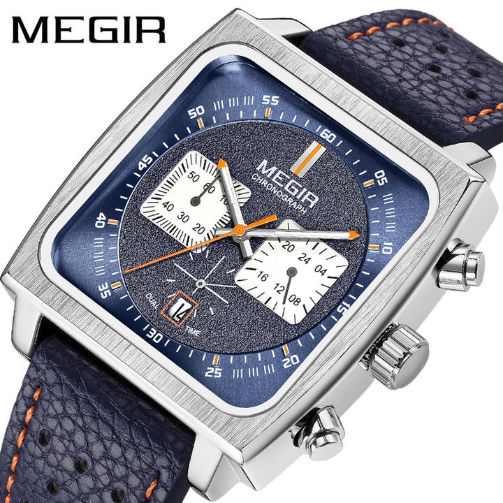 MEGIR 2182 Wholesale Men's Quartz Watch Luxury Male Clock Wristwatch Alloy Luminous Leather Band Cheap Men's Wristwatch Efficient Manufacturing