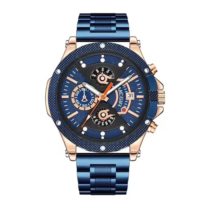 MEGIR 2216 Brand Men's quartz watch luxury chronograph sports waterproof watch for men