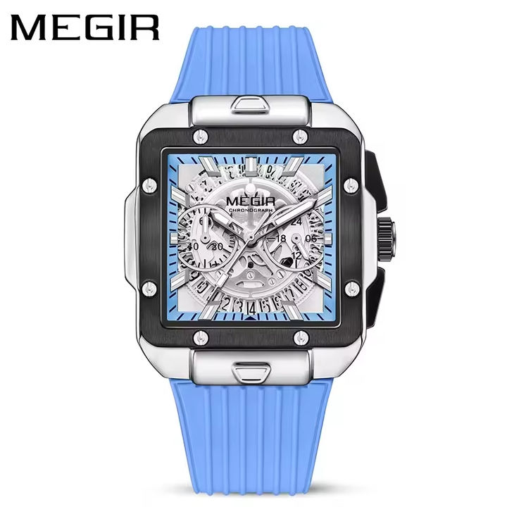 MEGIR 2228 Fashion Men's Quartz Watches Luxury Large Dial Chronograph Luminous Calendar Sport Wristwatches