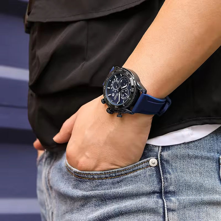 Megir 2211  Men's Quartz Watch Silicone Strap Luminous Chronograph Calendar Waterproof Business Watch Manufacturing Services Export
