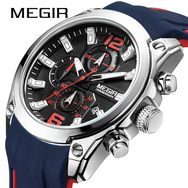 Megir Men's Luxury Multifunction Chronograph Quartz Wristwatch Waterproof Sport Watch for Mens Fashion Relogio Masculino 2063 Factory Pricing Supply