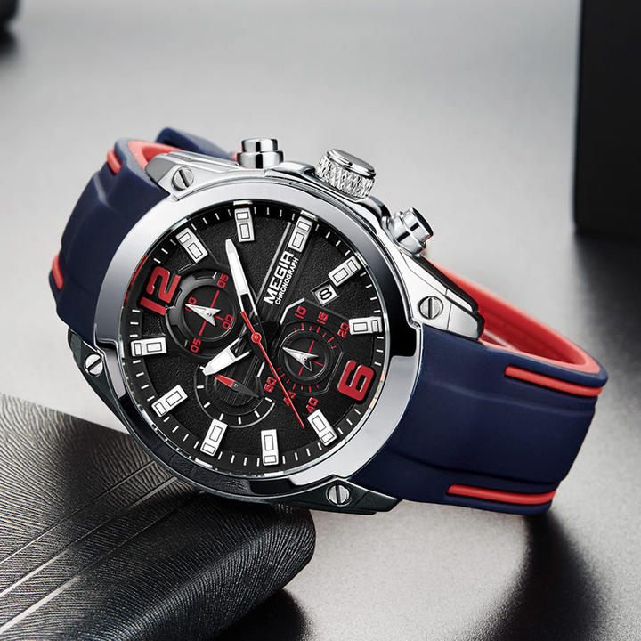 Megir Men's Luxury Multifunction Chronograph Quartz Wristwatch Waterproof Sport Watch for Mens Fashion Relogio Masculino 2063 Factory Pricing Supply
