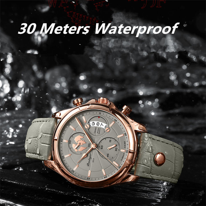 Super Cool Watch for Men Business Casual POEDAGAR P989 Luminous Date Chronograph Sport Wrist Watches Efficient Manufacturing