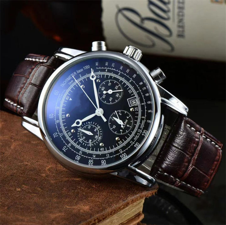 Watch for man Classic Leather strap chronograph custom logo Business casual quartz watches Custom Manufacturing Custom Solutions