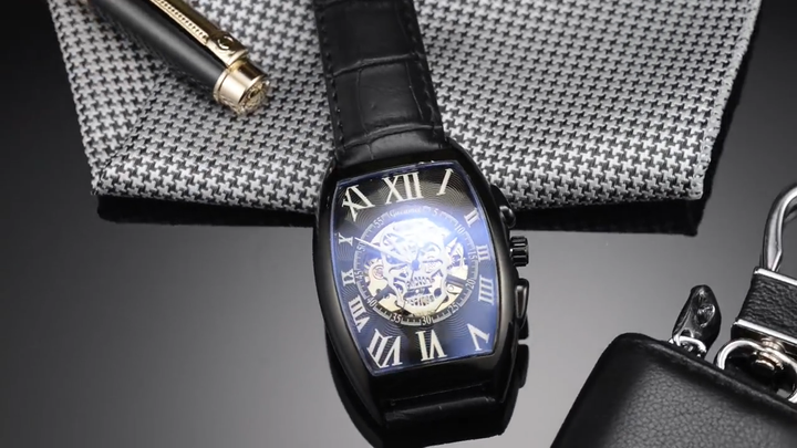 mens mechanism watch  Genuine Leather band waterproofing automatic winder Leisure wrist watch Moon Phase wrist watches China Factory Supply