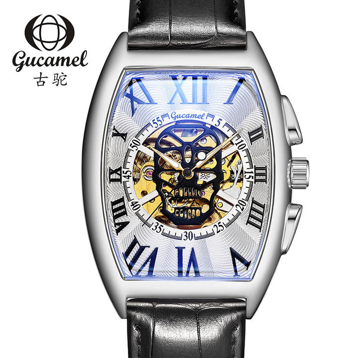 Mens mechanism watch  Genuine Leather band waterproofing automatic winder Leisure wrist watch Moon Phase wrist watches China Factory Supply