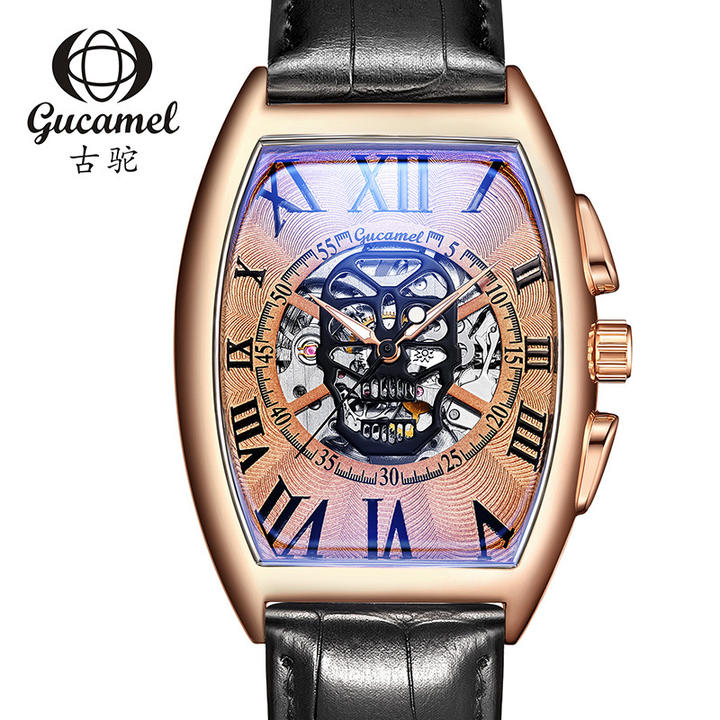 Mens mechanism watch  Genuine Leather band waterproofing automatic winder Leisure wrist watch Moon Phase wrist watches China Factory Supply