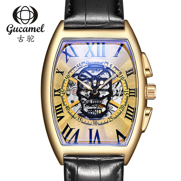 Mens mechanism watch  Genuine Leather band waterproofing automatic winder Leisure wrist watch Moon Phase wrist watches China Factory Supply