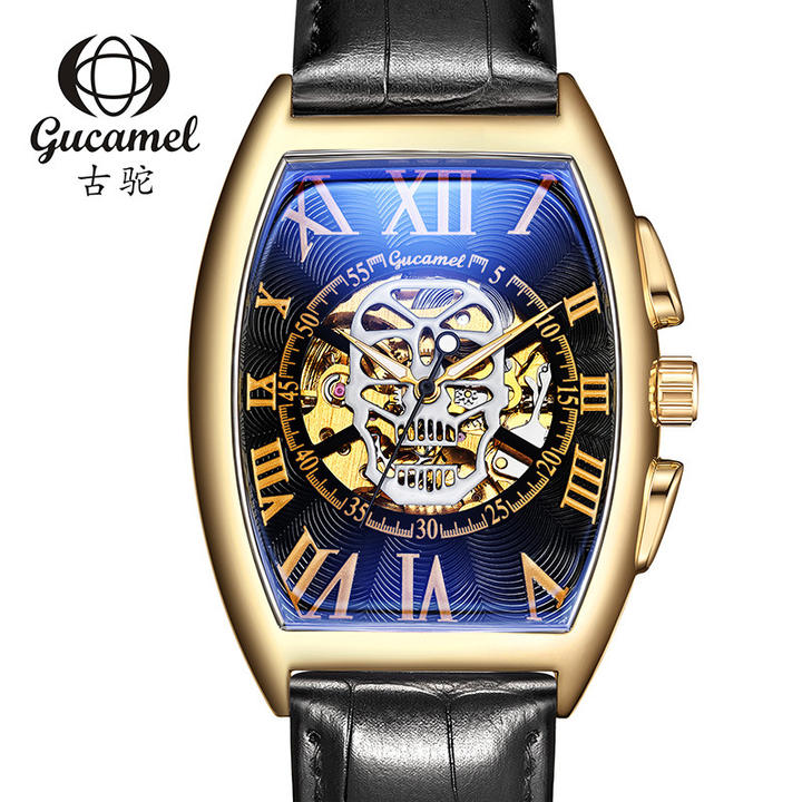 Mens mechanism watch  Genuine Leather band waterproofing automatic winder Leisure wrist watch Moon Phase wrist watches China Factory Supply