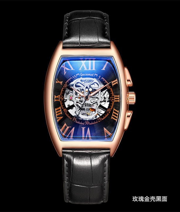 Mens mechanism watch  Genuine Leather band waterproofing automatic winder Leisure wrist watch Moon Phase wrist watches China Factory Supply