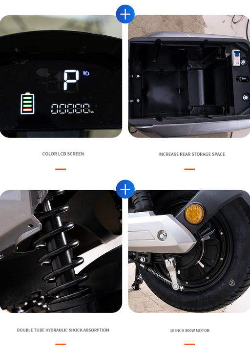 Wholesale 48V/60V/72V 650W motor Hydraulic suspension disc & drum Brake with Back or Box 3.0-10 vacuum tyre Custom Factory Production