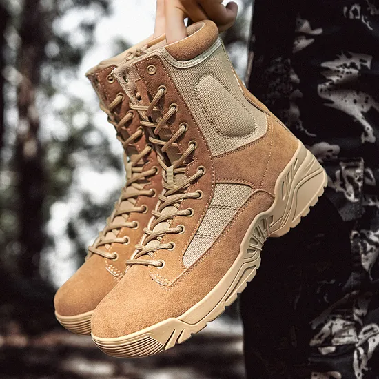 Boots Men′ S High Top Desert Tactical Boots Fans Outdoor Hiking