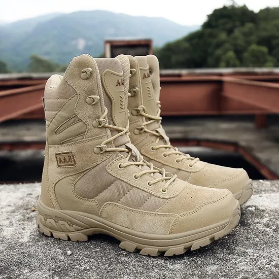 Combat Boots Anti-Slip Wear-Resistant Field Boots Men High Top Outdoor