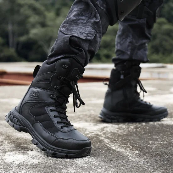 Combat Boots Anti-Slip Wear-Resistant Field Boots Men High Top Outdoor