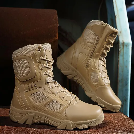 Combat Boots Men′ S Non-Slip Desert Outdoor Hiking High-Top