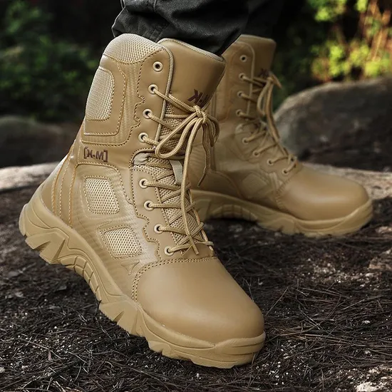 Steel Toe Boots Outdoor Flying Boots High Top Combat Men′ S Desert Autumn and Winter Cargo