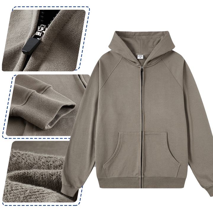 Garment Wholesale Men And Women Fleece Oversized Zip Up Hoodie Custom High Quality Zipper Hoodies