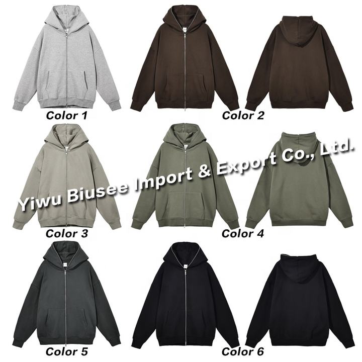 High Quality Full Zip Up Hoodie Custom Custom Heavyweight Hoodie Heavyweight Hoodie 100% Cotton