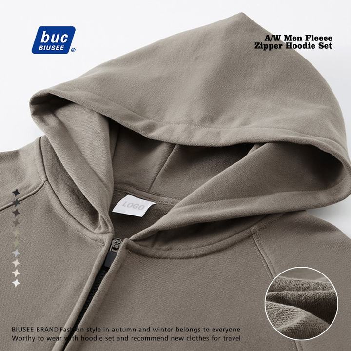 High Quality Heavyweight French Terry Oversize Zip Up Hoodie And Straight Leg Pants Sets Supplier Wholesale Production