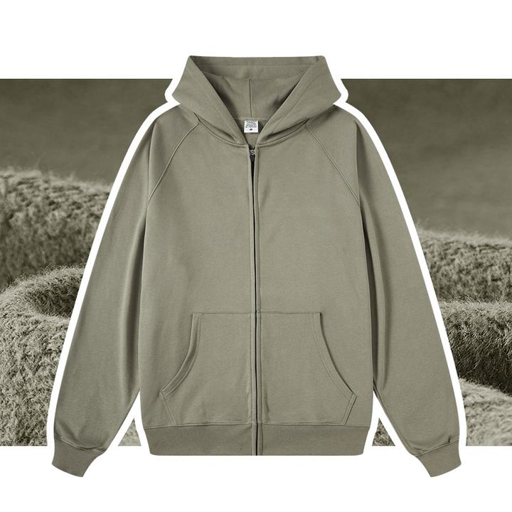 Wholesale 80% Cotton Unisex Zipper Hoody Jacket Heavyweight Full Zip Up Hoodie Custom Blank Men's Hoodie