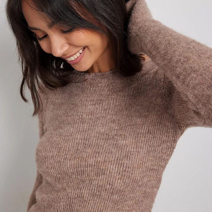 2024 Casual New Long Sleeves Irregular Tight Knit Top Solid Color Undershirt Slim Sweater Woman Pullover Affordable Wholesale Services
