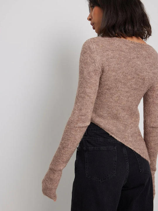 2024 Casual New Long Sleeves Irregular Tight Knit Top Solid Color Undershirt Slim Sweater Woman Pullover Affordable Wholesale Services