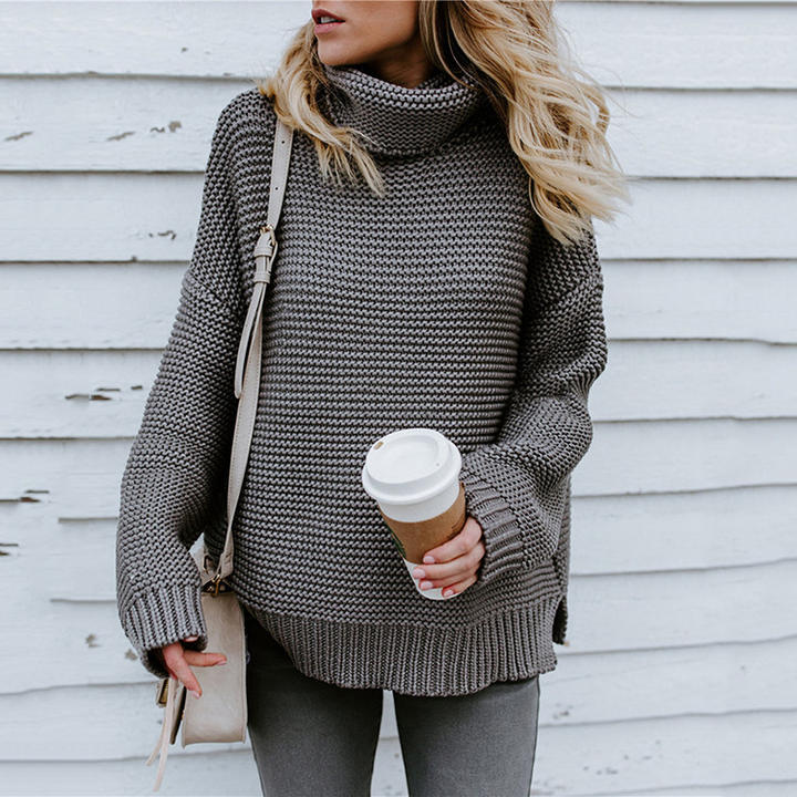 2024 Custom Autumn Winter New Style Women's Thick Line Long Sleeve Turtleneck Sweater Lady Clothing China Factory Supply Services