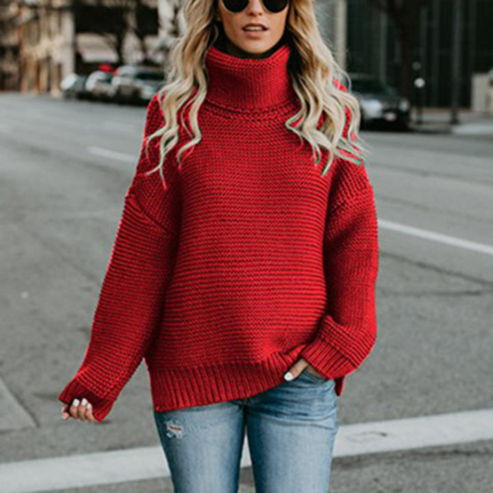 2024 Custom Autumn Winter New Style Women's Thick Line Long Sleeve Turtleneck Sweater Lady Clothing China Factory Supply Services