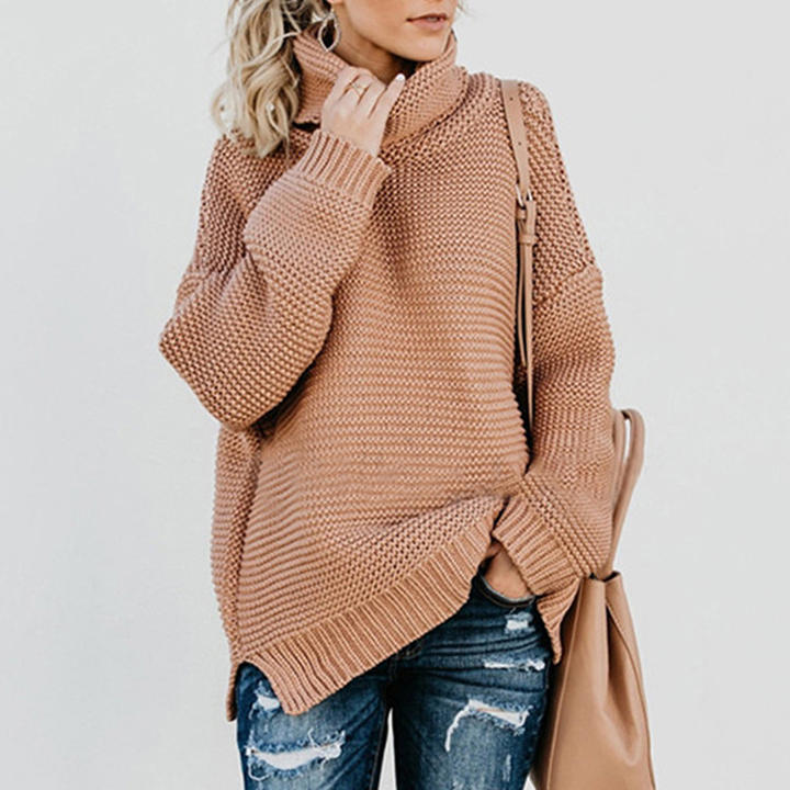 2024 Custom Autumn Winter New Style Women's Thick Line Long Sleeve Turtleneck Sweater Lady Clothing China Factory Supply Services