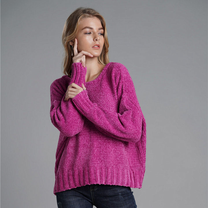 2024 Custom Design Winter New Jersey Jumper Large Size Open Back Bat Sleeve Sweater Women Clothing Direct Factory Wholesale Innovation