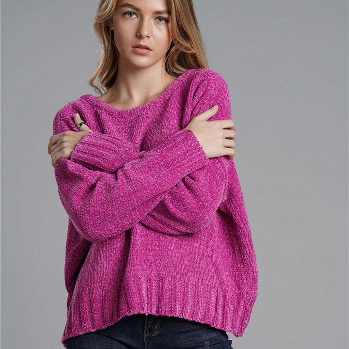 2024 Custom Design Winter New Jersey Jumper Large Size Open Back Bat Sleeve Sweater Women Clothing Direct Factory Wholesale Innovation