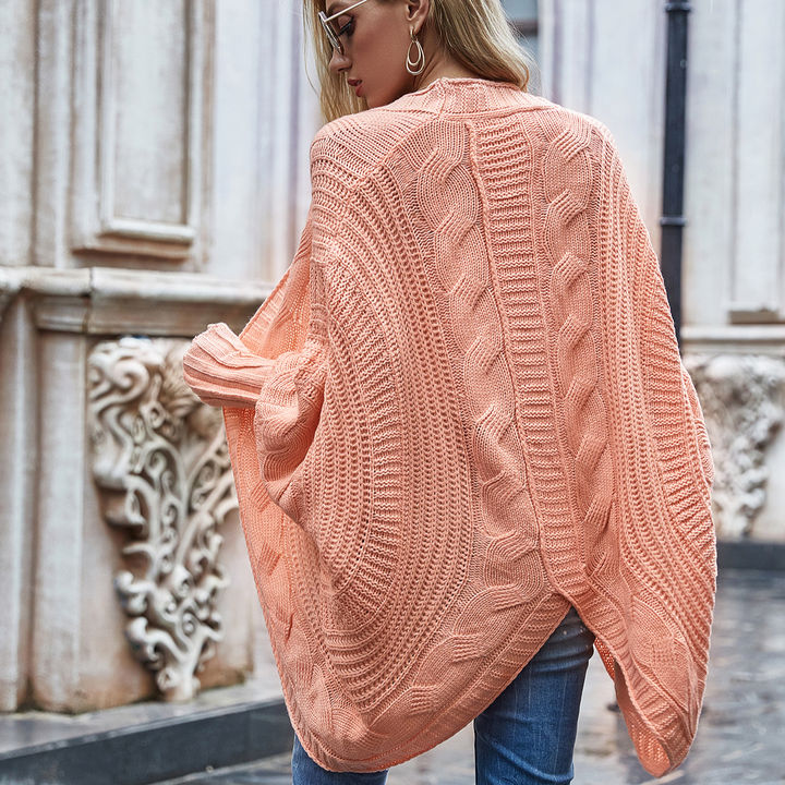 2024 Custom New Winter Lady Sweater Cardigan Crew Neck Loose Solid Color Women Clothing Knitwear Industrial Production
