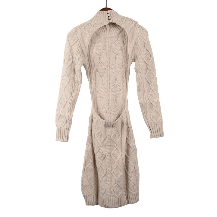 2024 Factory Custom Design Knitted Solid Color Long Sleeve Women Sweater Dress For Lady Production Wholesale Operations