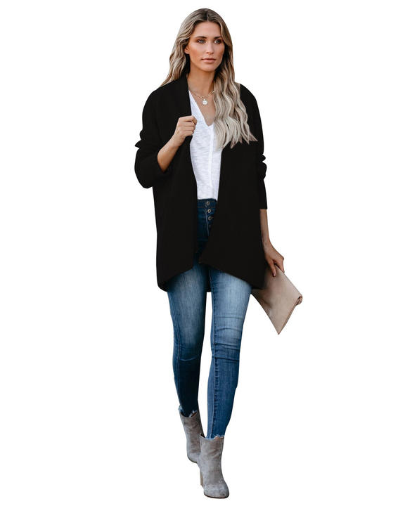 2024 Fashion Custom Design Casual Plus Size Loose Knit Cardigan Sweater Jacket Women Clothing