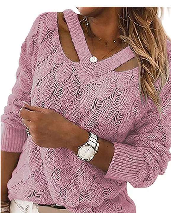 2024 Fashion Winter Fashion New Knitwear Off-The-Shoulder Sweater Women Tops Lady Clothing