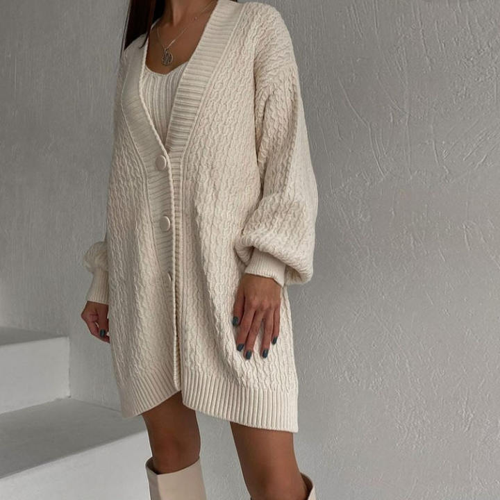 2024 Fashion Women Ropa Long Sleeve Button-Down V-Neck Dress Halter Sweater 2 Pieces Clothing Sets Manufacturing Services Chain