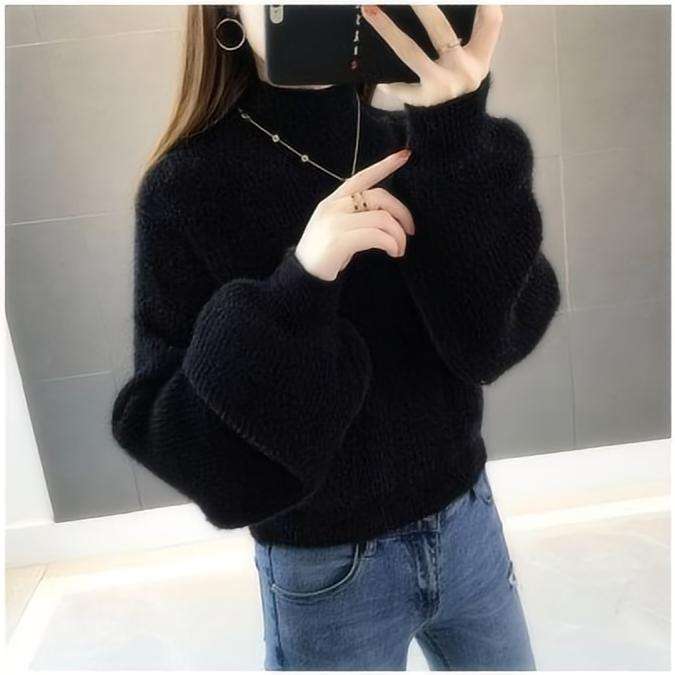 2024 New Arrival Imitation Mink Fur Half-High Collar Thickened Knitwear for Women  Loose-Fit Winter Outerwear China Exporter B2B