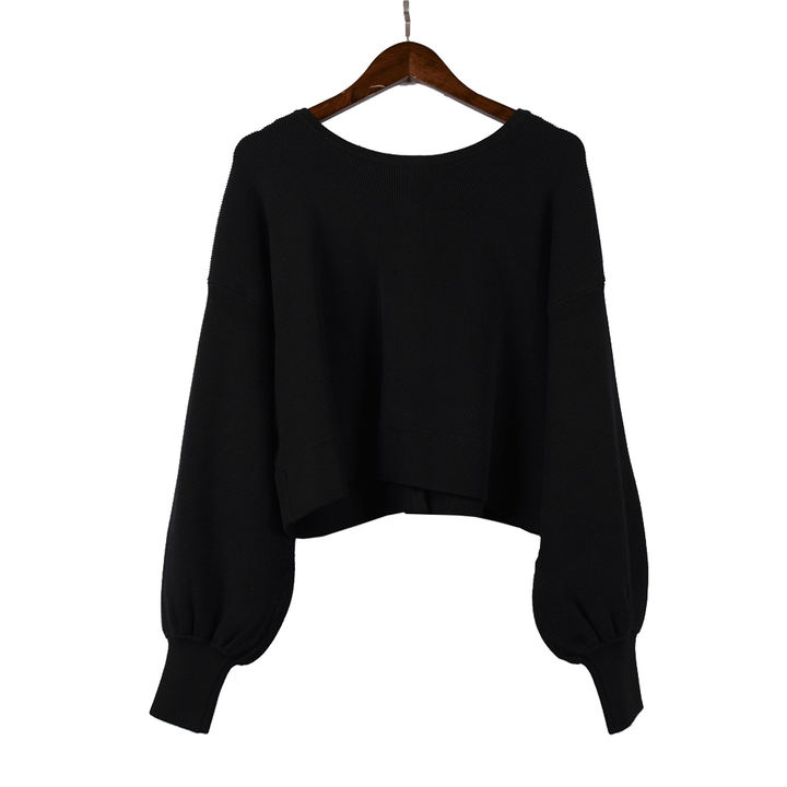 2024 New Arrivals Spring Autumn Knitting Solid Color Fashion Style Crew Neck Women Sweater Clothing Direct Factory Wholesale
