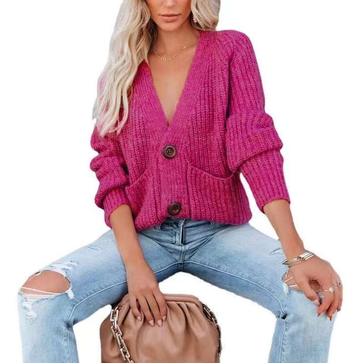 2024 Spring Soft Fashion Lady Loose Casual Twist Thick Thread Knit Long Women Cardigan Sweater Clothing