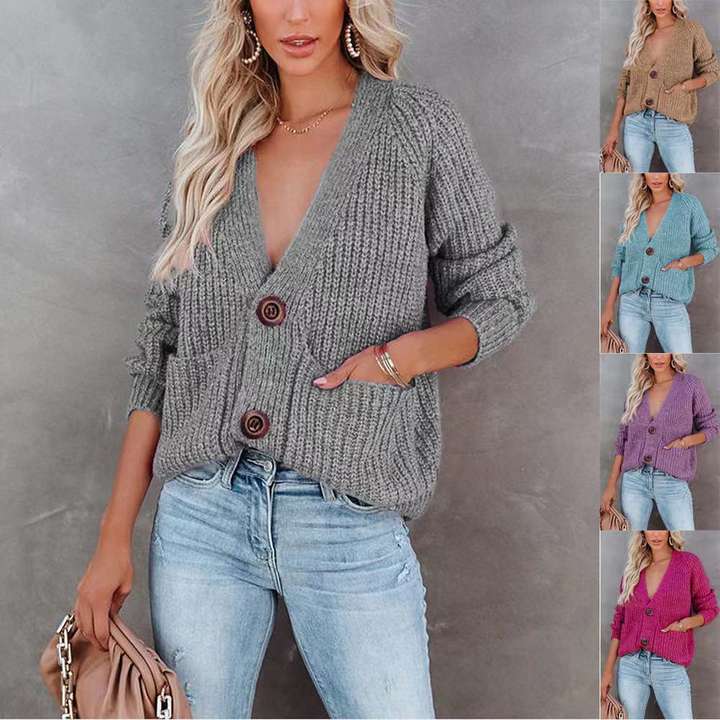 2024 Spring Soft Fashion Lady Loose Casual Twist Thick Thread Knit Long Women Cardigan Sweater Clothing