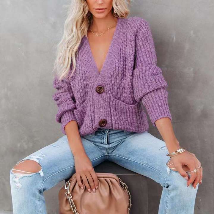 2024 Spring Soft Fashion Lady Loose Casual Twist Thick Thread Knit Long Women Cardigan Sweater Clothing