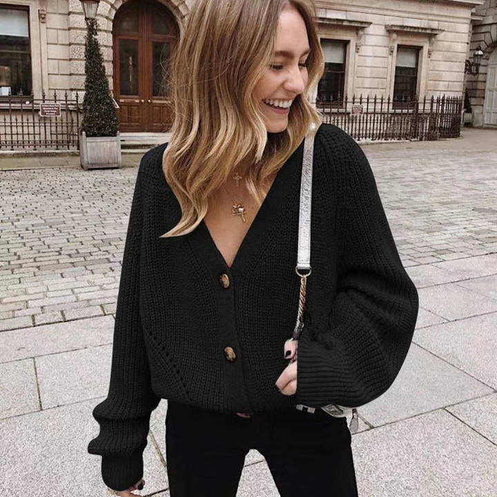 2024 Wholesale Manufactory Women's V-Neck Sweater Cardigan Autumn Winter New Coat Pullover Global Wholesale Market Operations