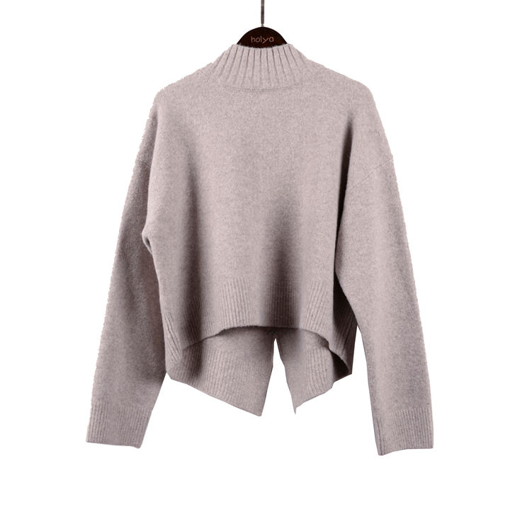 Custom Designer Casual Fashion Lady Winter Long Sleeve Loose Women Crop Top Knit Sweater Lady Skirt 2 Pieces Sets