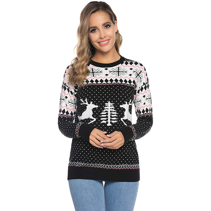 Custom Jacquard Family Christmas Festival Jumpers Knit Sweater Knit Women Men Kids Couples Pullover Sweaters China Wholesale Factory