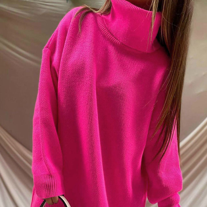 Ins Fashion Women Lady Contrasting Panels Loose-Fitting Cardigan Single-Breasted Knit Pullover Sweater Clothing Direct Factory Wholesale