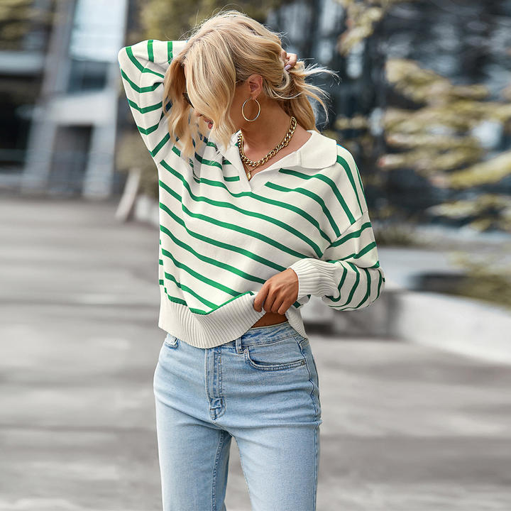 Ins Hot Sale Line Design Women Loose Lady Casual Sweater Knitted Winter Plus Size Clothing Discount Wholesale Direct