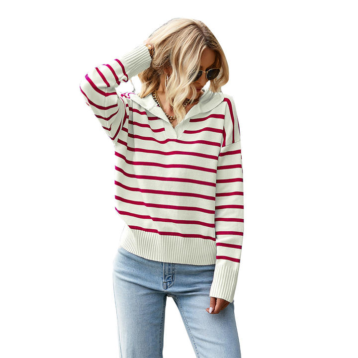 Ins Hot Sale Line Design Women Loose Lady Casual Sweater Knitted Winter Plus Size Clothing Discount Wholesale Direct