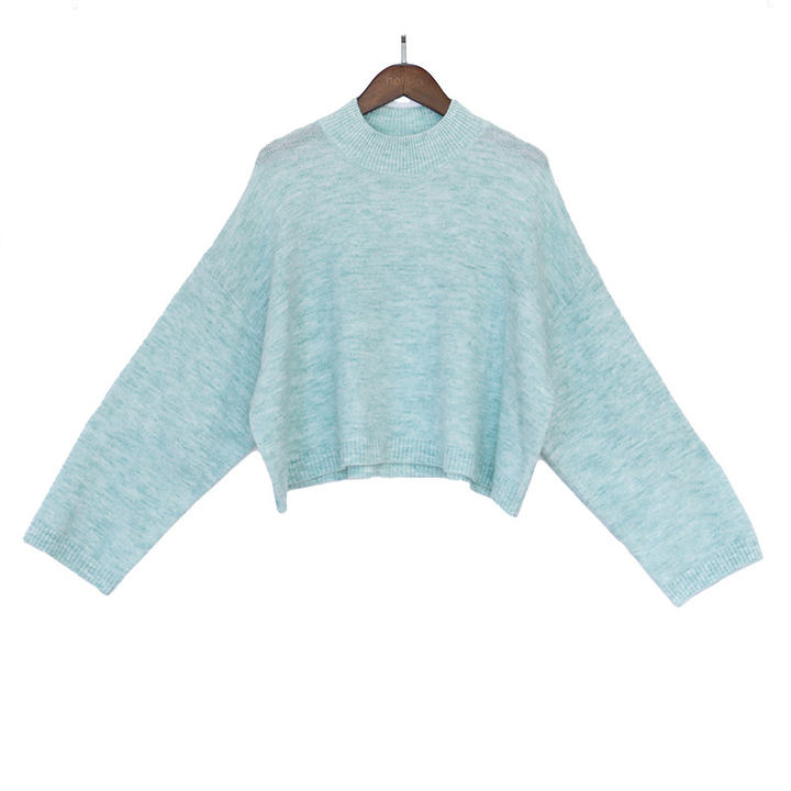 New Design Winter High Neck Turtleneck Drop Shoulder Merino Wool Blend Pullover Sweater For Women Manufacturing Services Solutions
