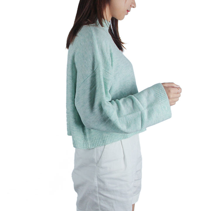 New Design Winter High Neck Turtleneck Drop Shoulder Merino Wool Blend Pullover Sweater For Women Manufacturing Services Solutions