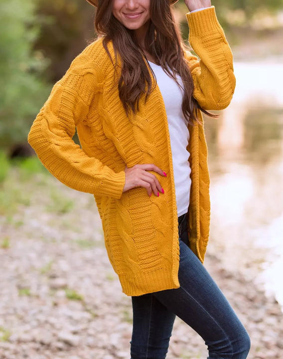 Winter Fashion 100% Acrylic Long Sleeve Loose Cardigan Long Knitted Streetwear Women Sweater Cardigan Manufacturing and Export